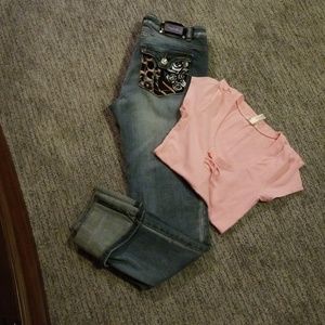 Roca wear Jean's sz 11 with t-shirt top sz small